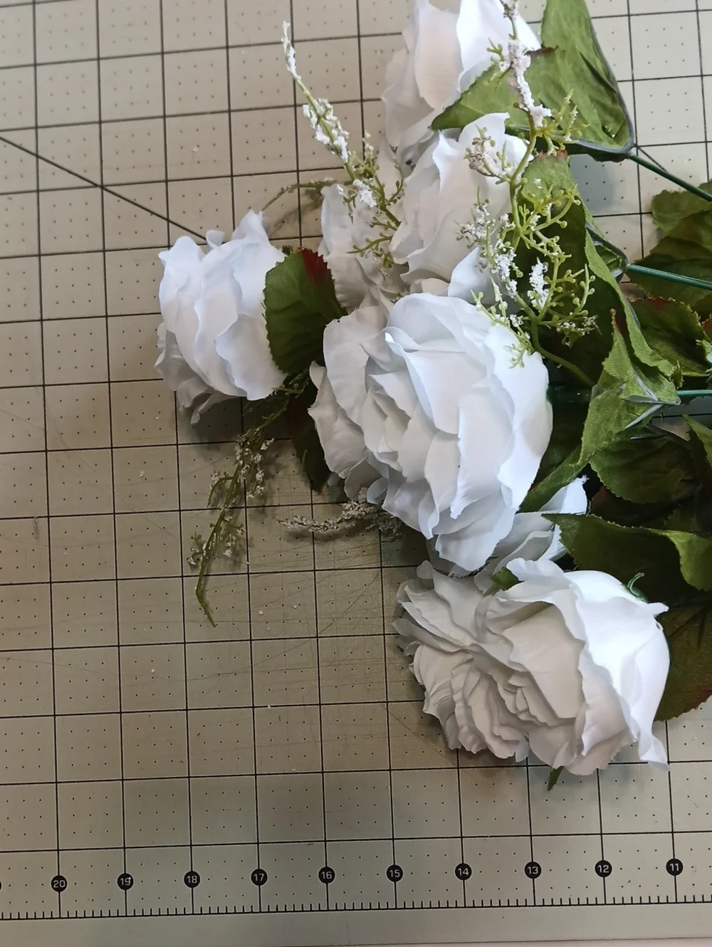 White Artificial Rose Bouquet